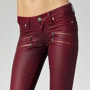 Waxed Paige Jeans With Zippers